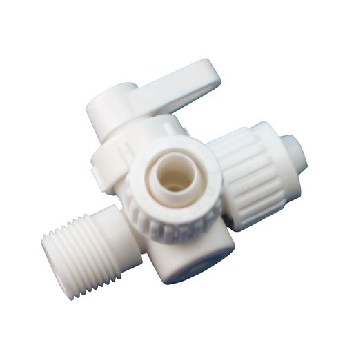 Young Farts RV Parts, 3-WAY VALVE 1/2 FL X 1/2 Item No. 09-6585 By-pass valve - ½" x ½" x ½" MPT Flair-it * 90° Handle Rotation