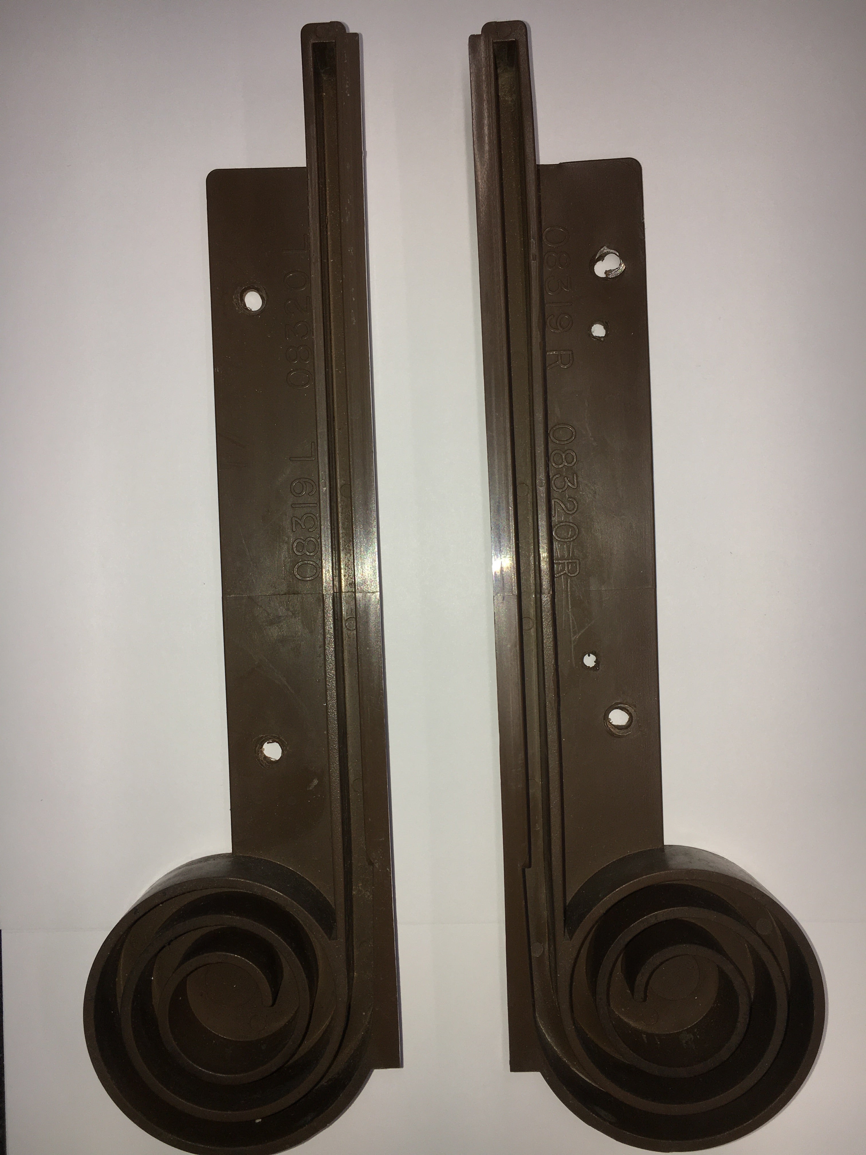 Woodland Airstream Parts and RV Accessories Store, Airstream 08319R/08320L Brown Tambour Door Spiral Guides, Pair