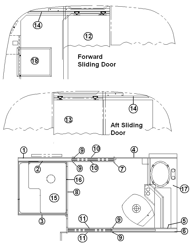 Woodland Airstream Parts and RV Accessories Store, Airstream 2-Piece Fiberglass Shower Stall - 203081-02