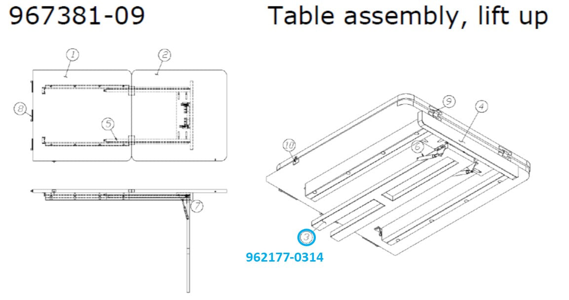 Woodland Airstream Parts and RV Accessories Store, Airstream 30.5" Gold Alchemy Hardwood Leg for Table Assembly 967381-09, Lift Up - 962177-0314