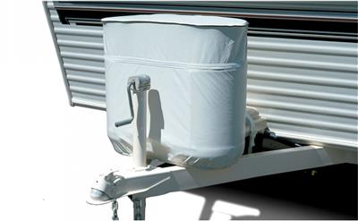 Adco , Propane Tank Cover Adco 2111 For Single 20 Pound - 5 Gallon Tank While Mounted; Weatherproof; Polar White; Vinyl; With Access To Valve Through Velcro Closure