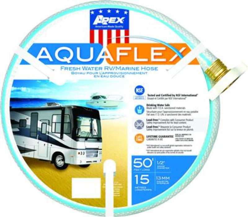 Woodland Airstream Parts and RV Accessories Store, Teknor Apex AquaFlex Fresh Water Hose - 1/2" ID x 50' L, White